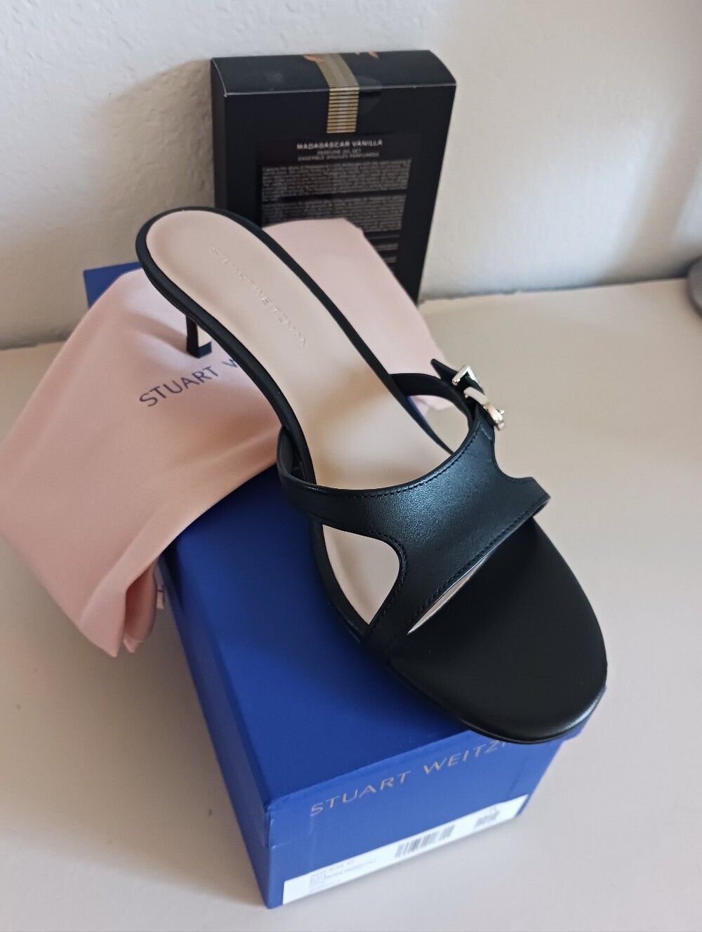 Stuart Weitzman Irene Slide Leather Sandal